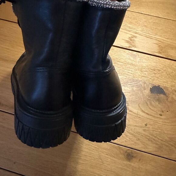 Schutz amirah black leather boots shimmer nwot 7.5 - Picture 10 of 10